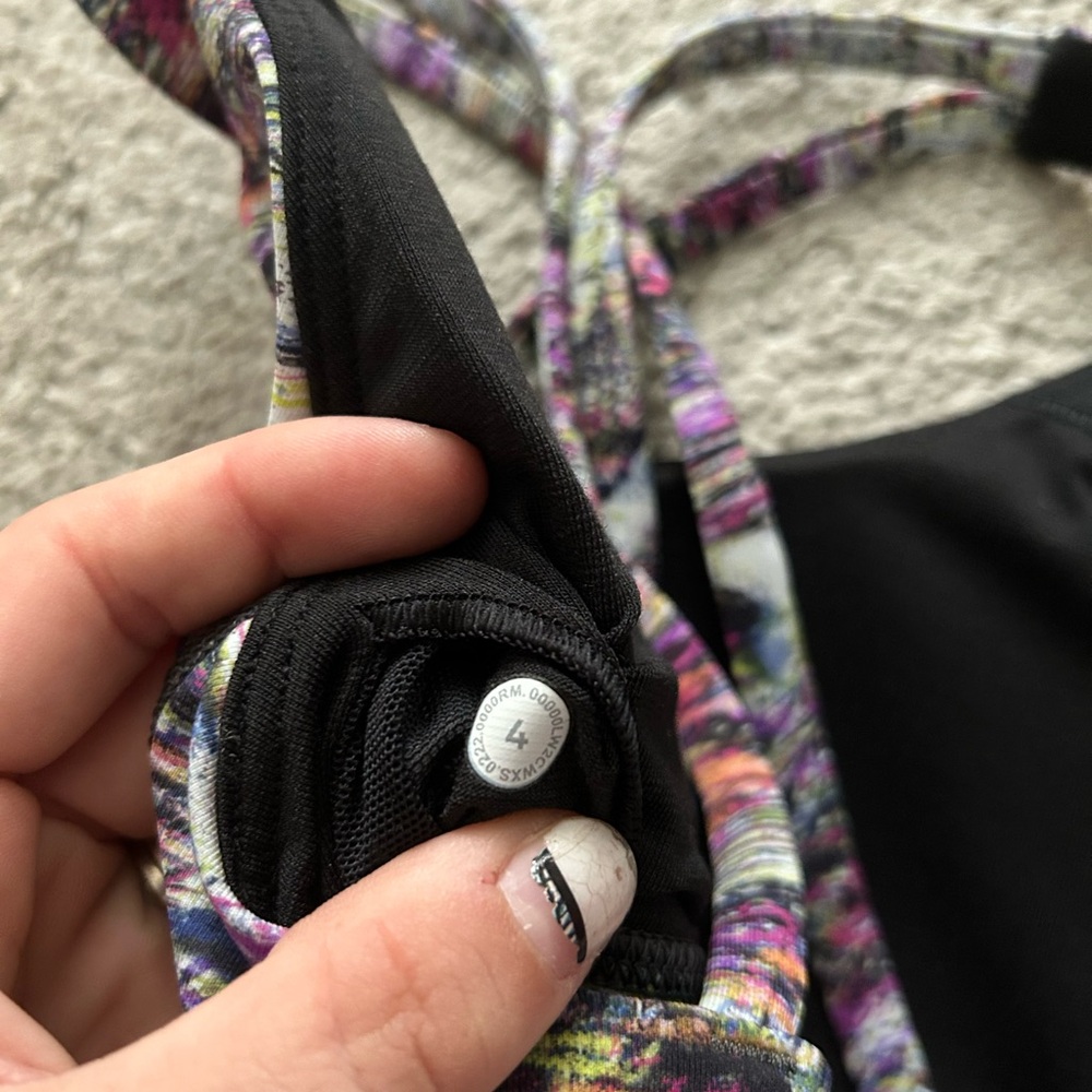 Lululemon Align Energy Sports Bra Abstract Print Strappy Back Women Size 4 - Picture 5 of 6